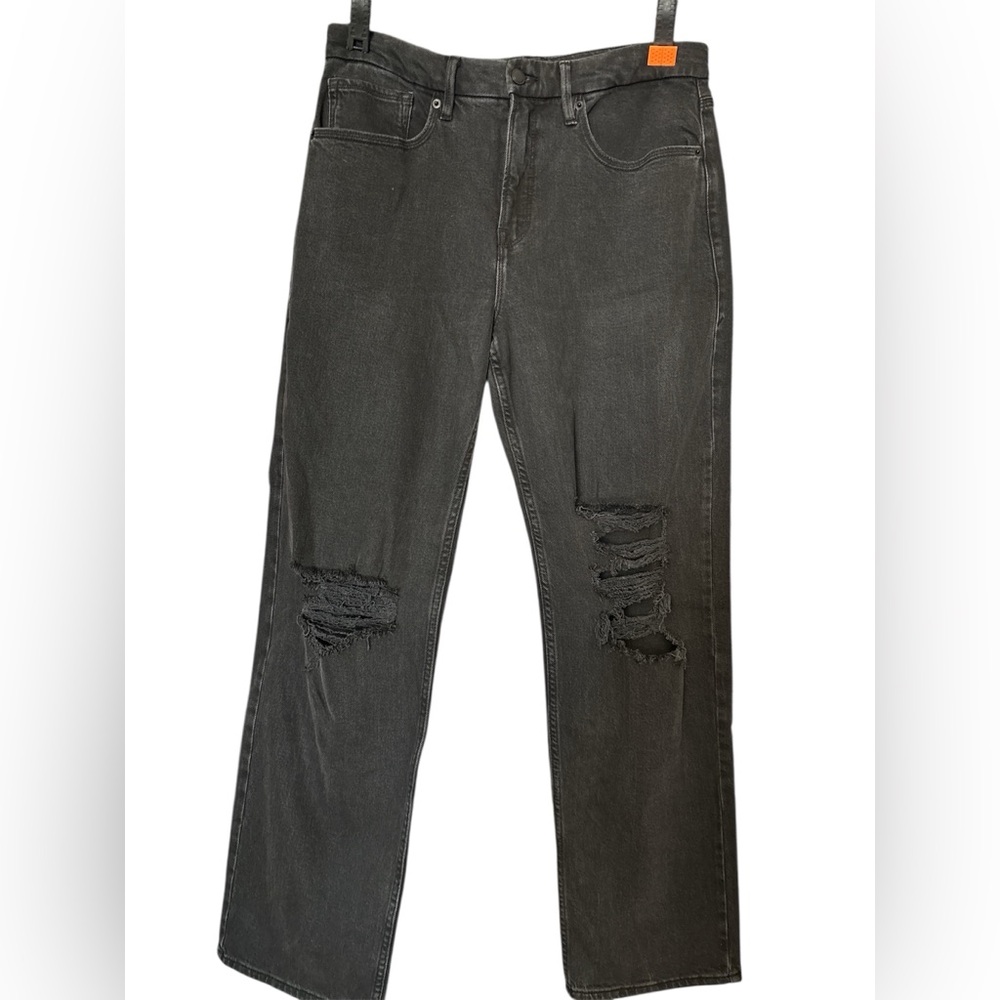 Good American women Black Distressed Jeans style size 8/29